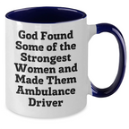 Funny Ambulance Driver Gifts from Friends and Family - Two Tone Coffee Mug with Inspirational Quote