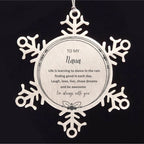 Nana Snowflake Ornament, Motivational Birthday Christmas Gifts- Life is learning to dance in the rain