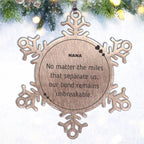 Nana Snowflake Ornament, Motivational Birthday Christmas Gifts- Life is learning to dance in the rain