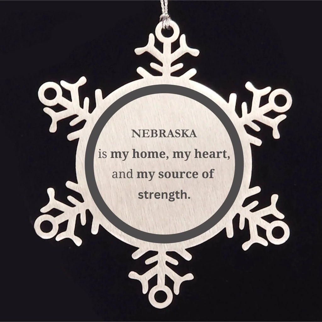 Nebraska is my home Steel Snowflake Ornament Gifts