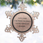 New York is my Home Snowflake Ornament New York Birthday Christmas Gifts