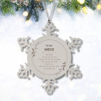 Niece Ornament Gifts, To My Niece Remember, you will never lose. You will either WIN or LEARN, Keepsake Snowflake Ornament For Niece, Birthday Christmas Gifts Ideas For Niece X-mas Gifts