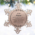 Niece Snowflake Ornament Gifts, To My Niece You are braver than you believe, stronger than you seem, Inspirational Birthday, Christmas Gifts