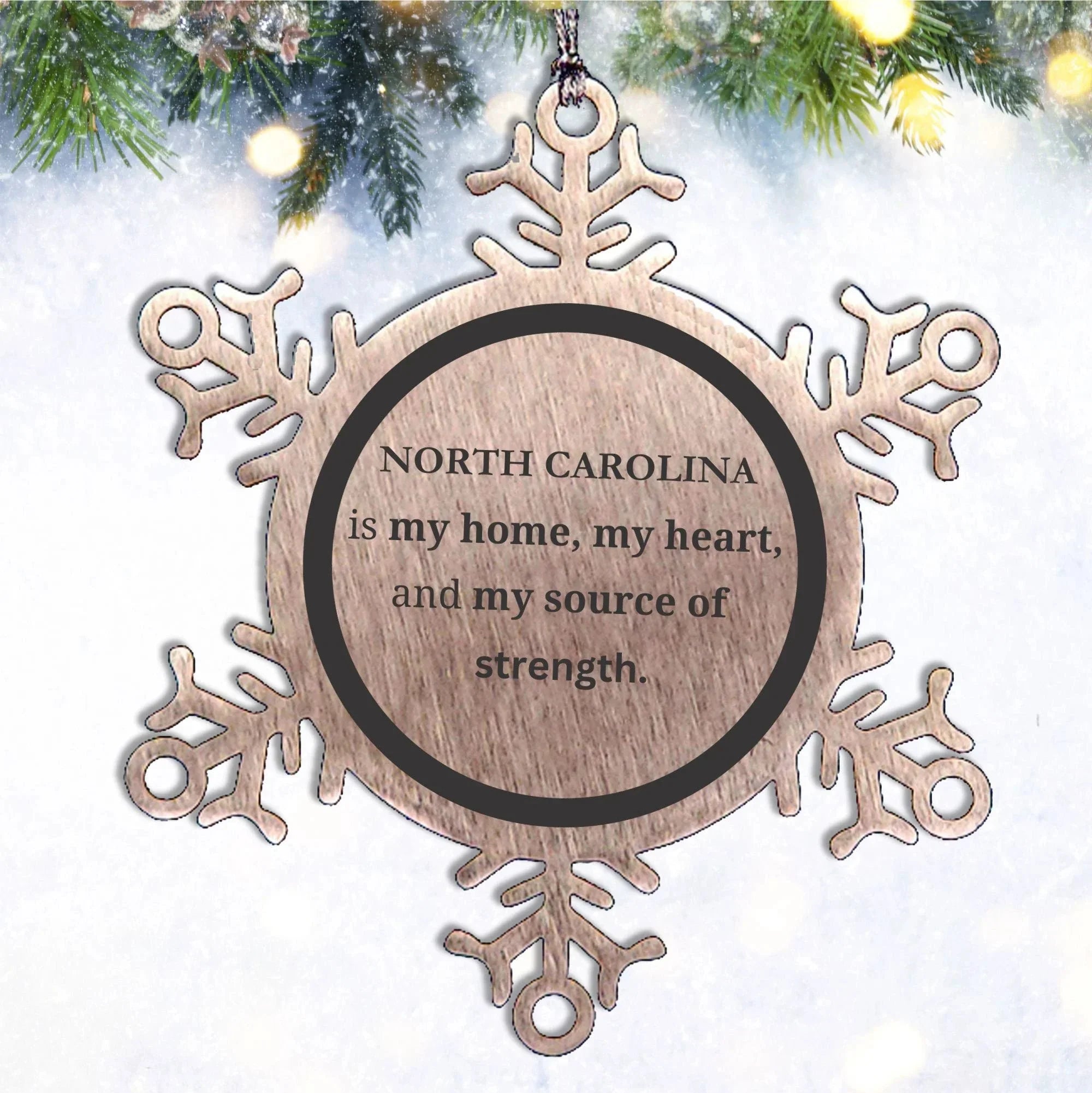 North Carolina is my home Birthday Christmas Snowflake Ornament