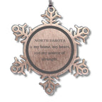 North Dakota is my Home Gifts, Amazing North Dakota Birthday, Christmas Engraved Stainless-Steel Snowflake Ornament For People from North Dakota, Men, Women, Friends