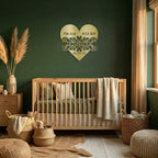 Newborn Baby Love Monogram Personalized Indoor Outdoor Steel Wall Sign Art