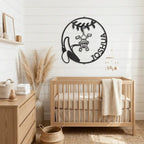 Our Little Monkey Monogram Personalized Steel Wall Sign Metal Art