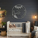 Our Little Monkey Monogram Personalized Steel Wall Sign Metal Art