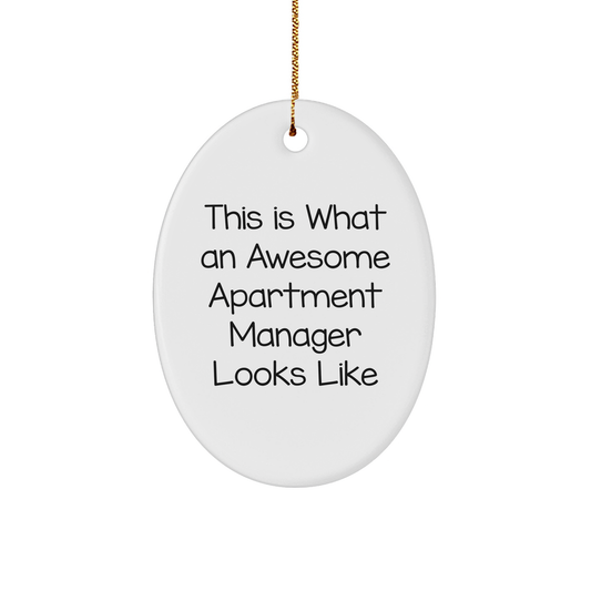 Apartment Manager Gifts from Friends Funny Oval Ornament for Christmas This Is What Awesome Apartment Manager Looks Like - Image 1
