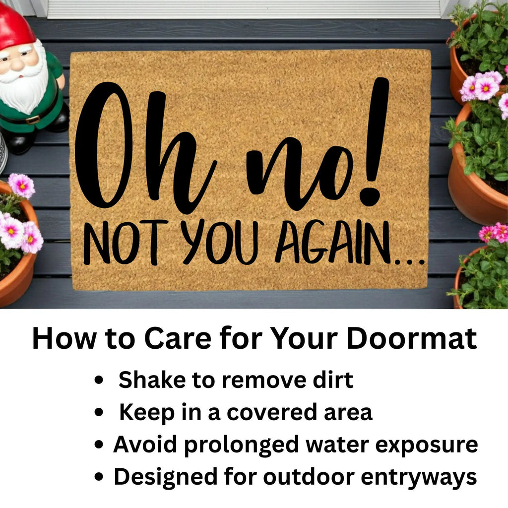 Funny “Oh No! Not You Again…” Doormat | Sarcastic Coir Welcome Mat | Hilarious Front Porch Décor & Gag Gift for Friends or Neighbors