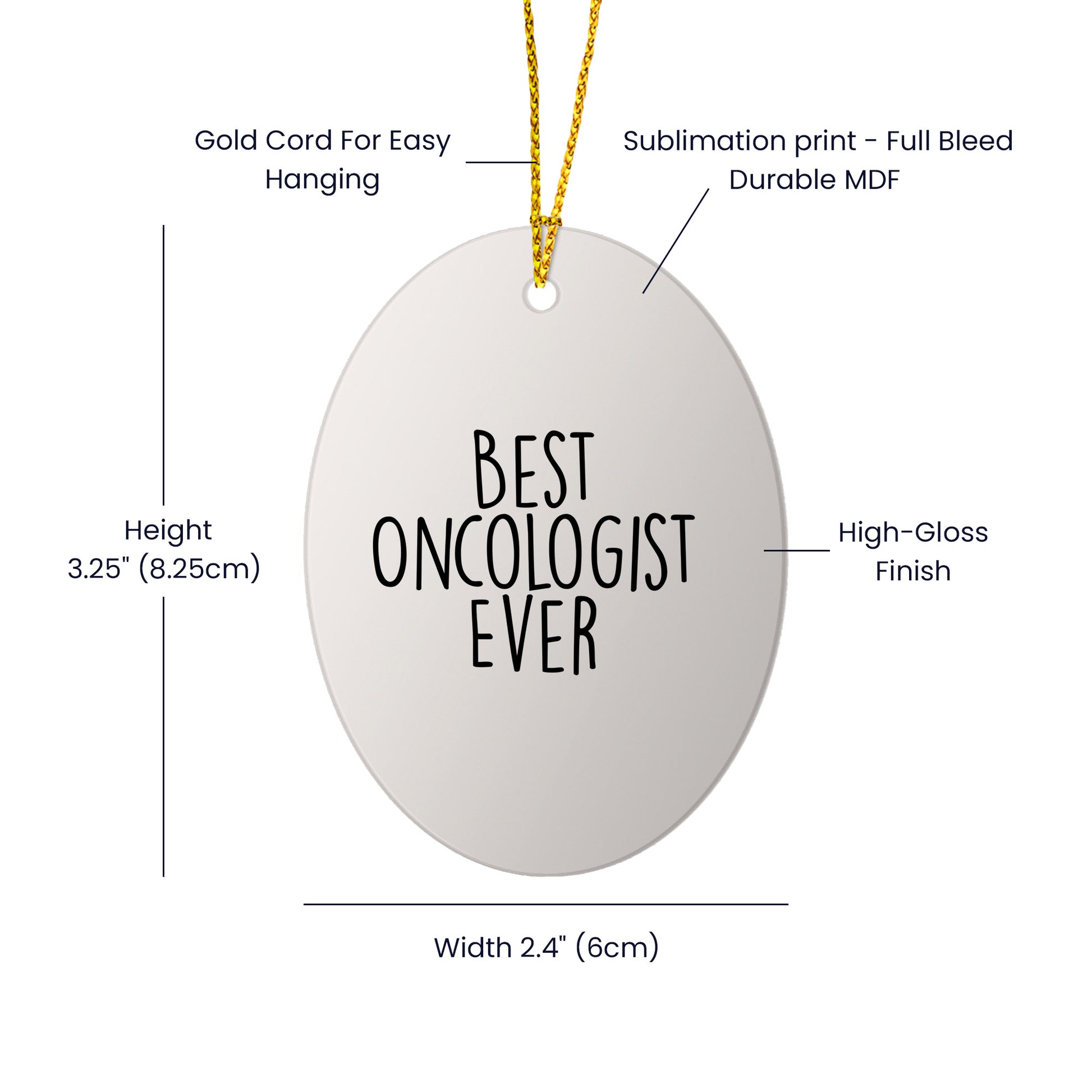 Oncologist Gifts Oval Ornament - Best Oncologist Ever - Christmas Cheer