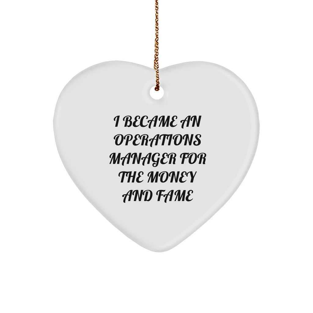 Operations Manager Gifts For Men, Funny Heart Ornament From Coworkers, Inspirational Present For Christmas