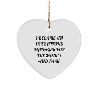 Operations Manager Gifts For Men, Funny Heart Ornament From Coworkers, Inspirational Present For Christmas