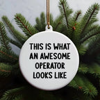 Operator Gifts from Friends, I'm Not Perfect But I'm An Operator And That's Basically The Same Thing, Funny Circle Ornament for Christmas