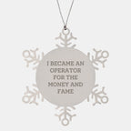 Operator Snowflake Ornament Gifts from Operator Enthusiasts for Friends and Family, Funny Quote, Christmas Unique Gifts