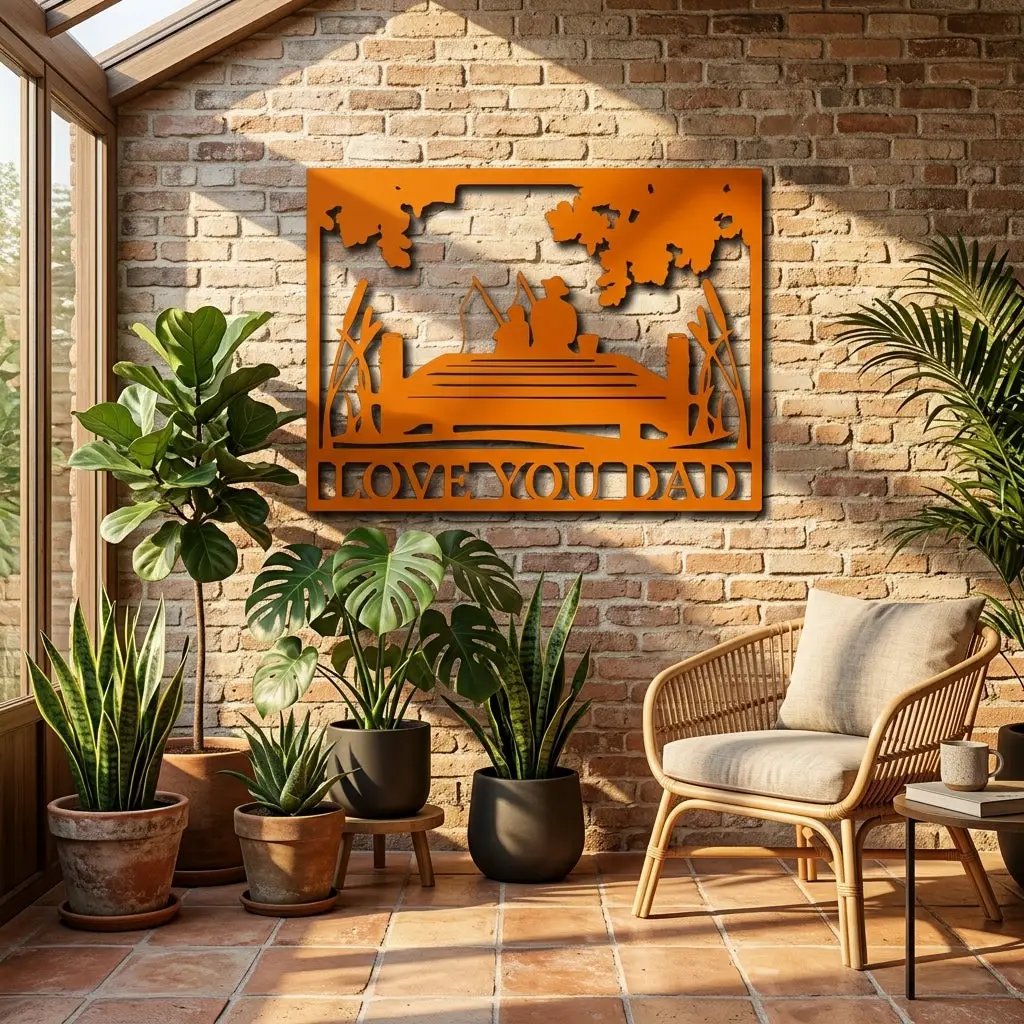 Fishing Buddies Custom Name Metal Art Wall Sign
