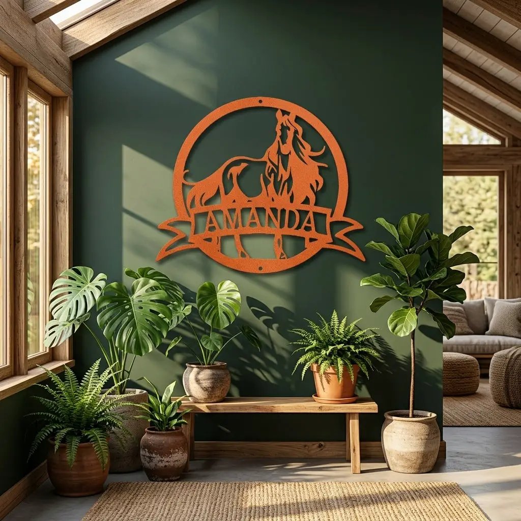 Horse Personalized Name Metal Art Wall Sign