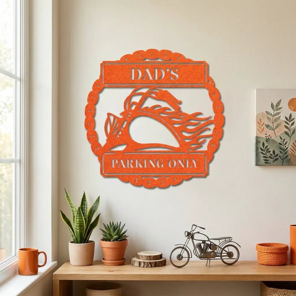 Personalized Motorcycle Metal Wall Art Sign – Custom Biker Name Sign – Garage Wall Decor – Man Cave Motorcycle Gift