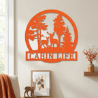 Deer in the Woods Personalized Metal Art Wall Sign: A Serene Slice of Nature for Your Home