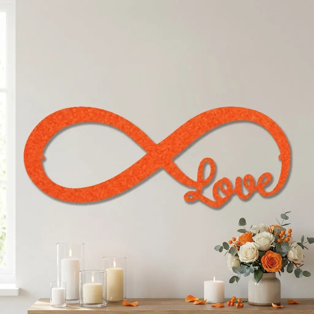 Infinity Love Metal Wall Art – Romantic Minimalist Decor – Wedding & Anniversary Gift