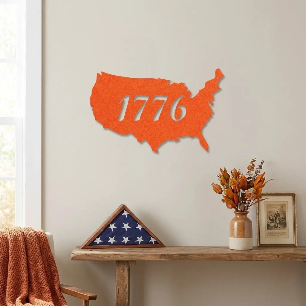 Patriotic Gift 1776 Metal Art Steel Wall Sign