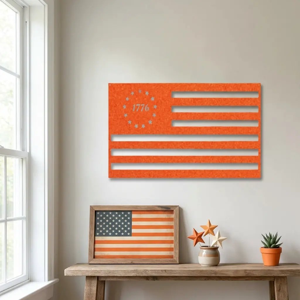 1776 American Flag Metal Art – A Bold Statement of Freedom