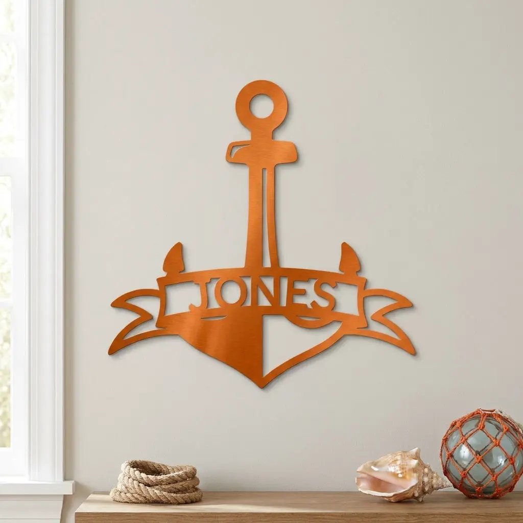 Personalized Anchor Name Metal Art – Simple, Bold, Yours