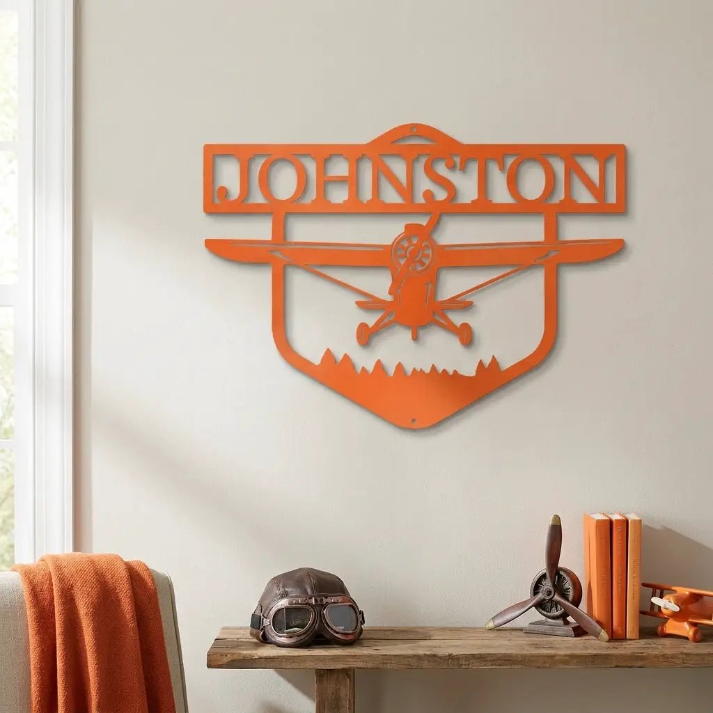Personalized Airplane Metal Wall Art – Custom Pilot Name Sign – Aviation Decor – Aircraft Wall Art – Gift for Pilots