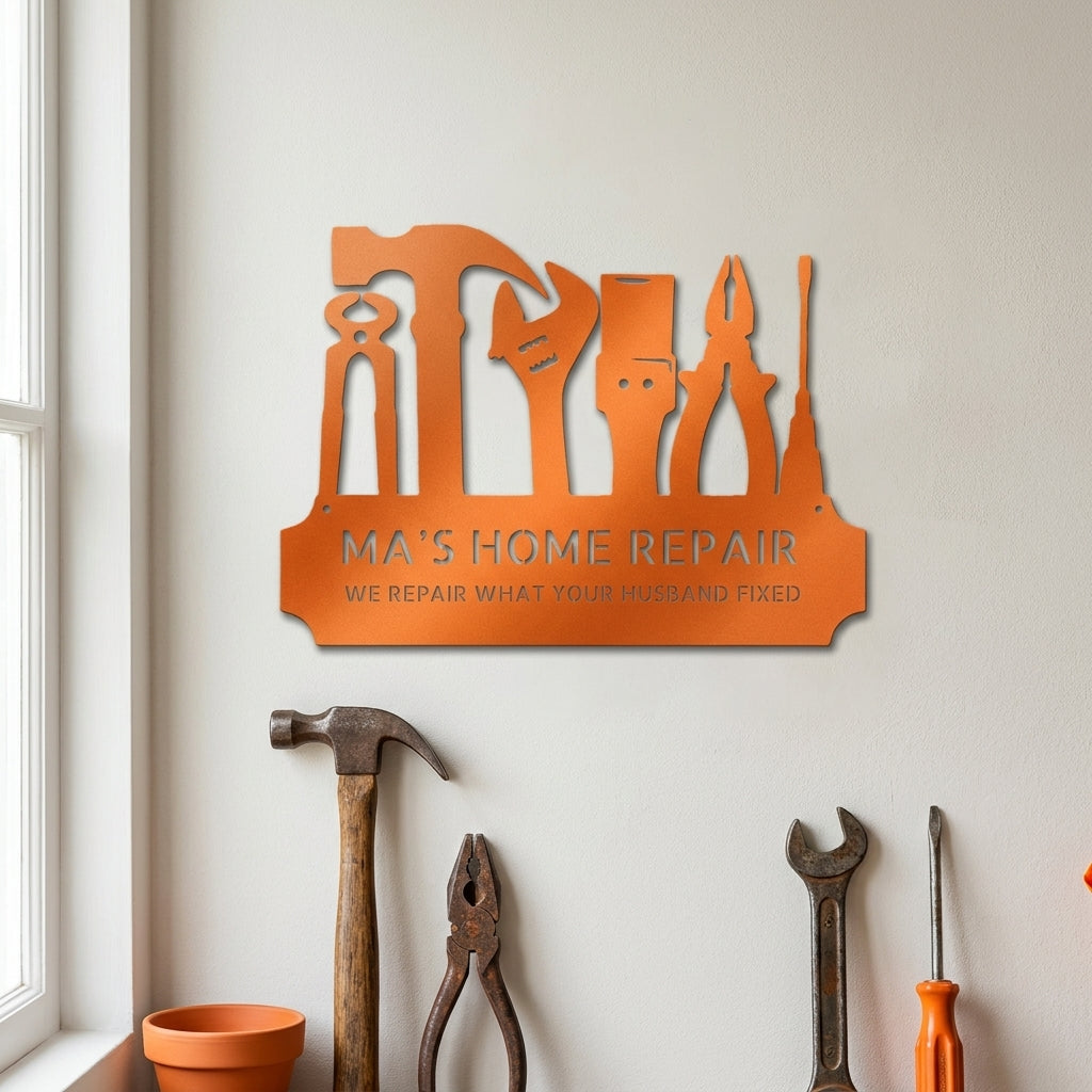 Personalized Tool Metal Wall Art – Mechanic Garage Decor – Workshop Wall Art – Gift for Dad