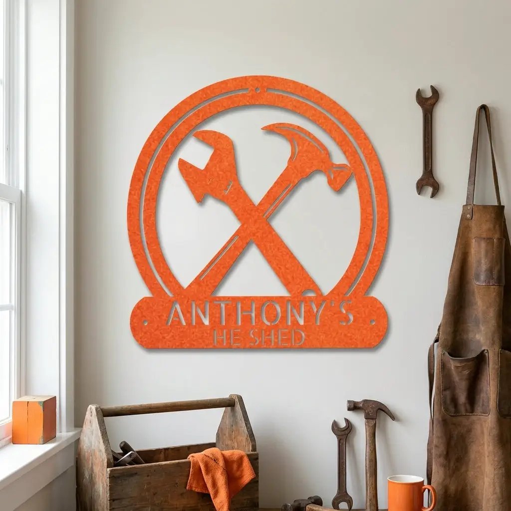 Personalized Workshop Metal Sign, Custom Garage Sign, He Shed Sign,