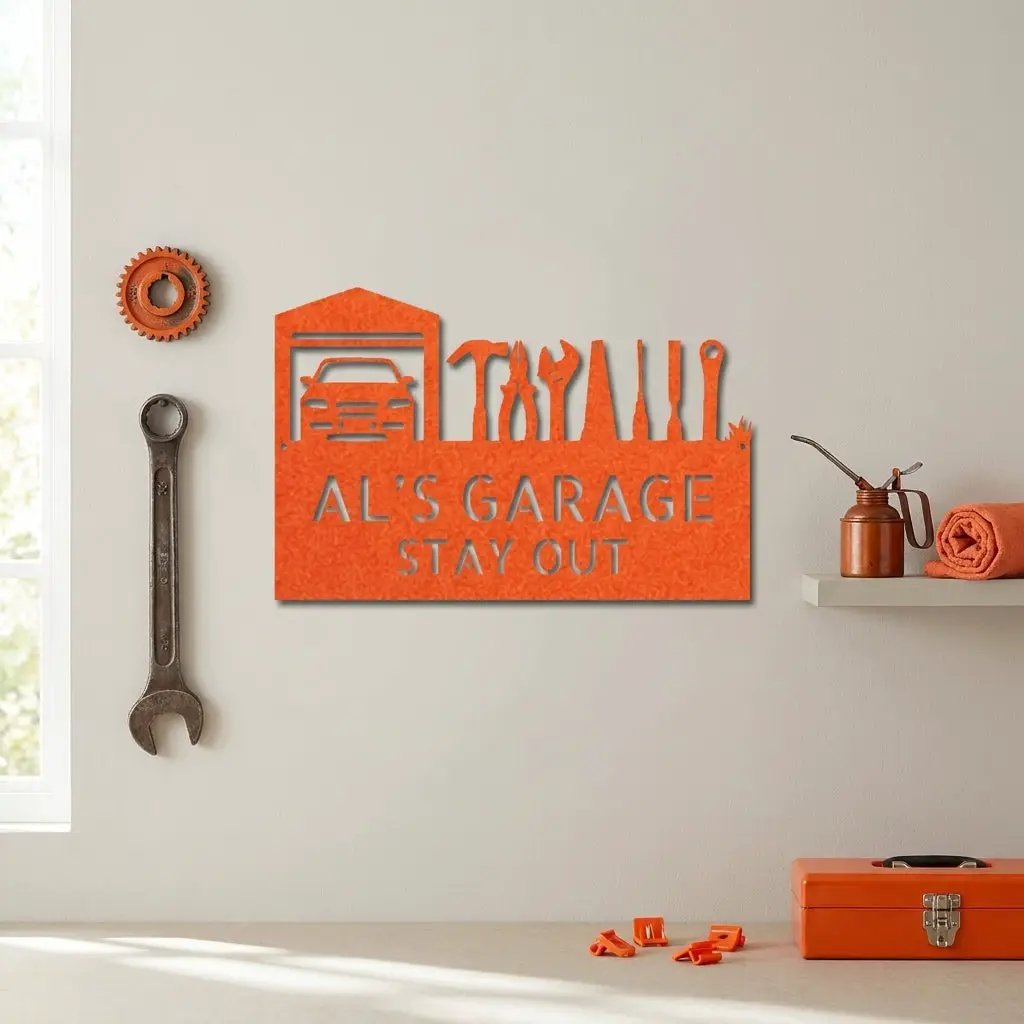 Garage Personalized Metal Sign, Custom Mechanic Wall Art, Car Enthusiast Decor, Automotive Shop Sign