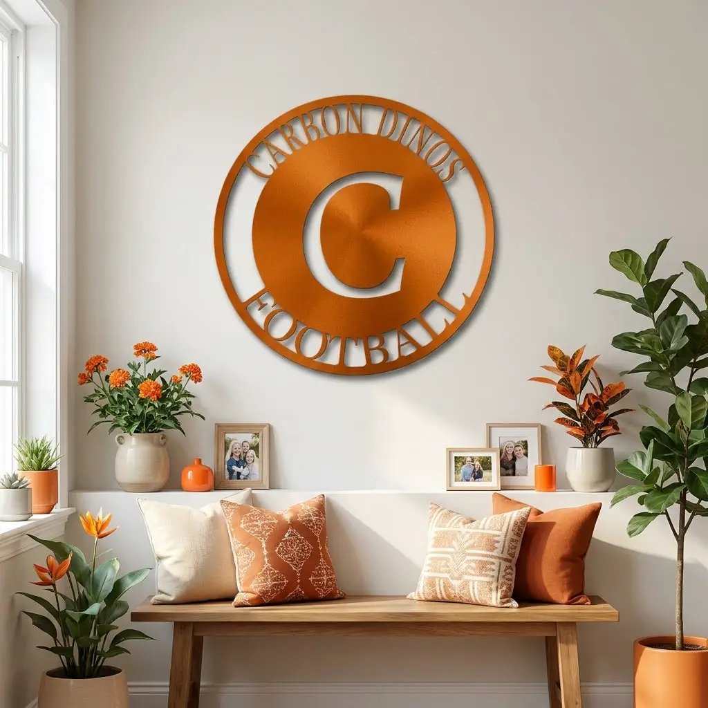 Initial Family Name Personalized Indoor Outdoor Steel Wall Sign Art