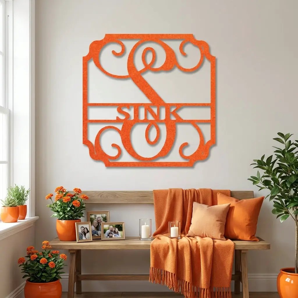 Personalized Monogram Metal Wall Sign: A Statement of Elegance & Identity