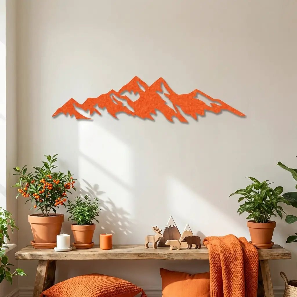 Mountain Ridge Indoor Outdoor Steel Wall Sign Art
