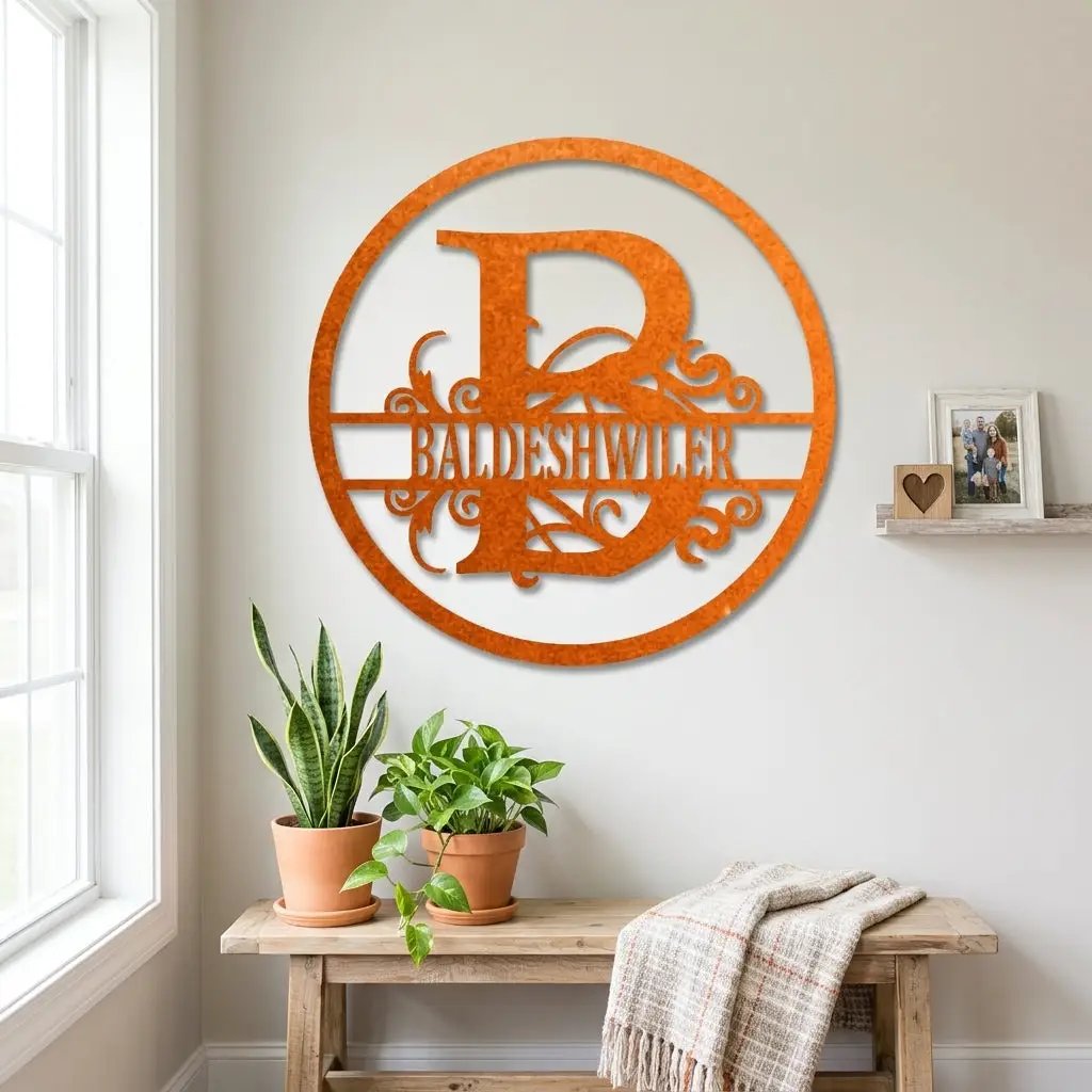Monogrammed Elegance: Your Initial, Your Name, Your Style - Steel Wall Sign Art