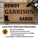 Personalized Ranch Doormat, Western Cowboy Welcome Mat, Custom Family Name Doormat, Rustic Farmhouse Entry Rug, Country Porch Decor