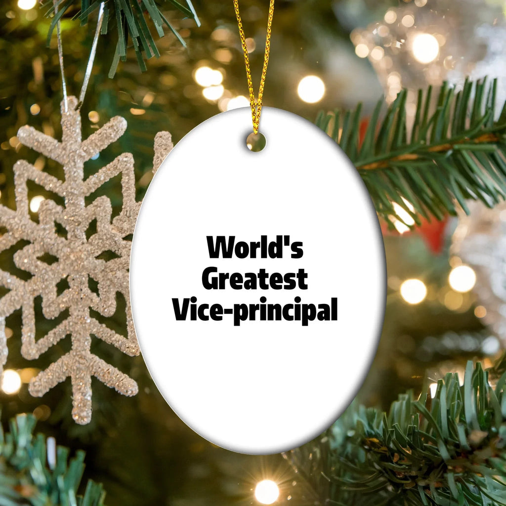 Radiant World's Greatest Vice-principal Oval Ornament With Gloss Finish
