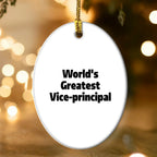 Radiant World's Greatest Vice-principal Oval Ornament With Gloss Finish