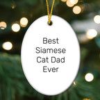 Siamese Cat Dad Ever Oval Ornament Christmas Unique Gifts for Siamese Cat Enthusiasts