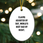 Claims Adjuster Gifts, Funny Quote Oval Ornament for Christmas - Gifts from Friends, Coworkers, Family