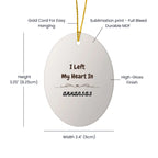 I Left My Heart in Arkansas Ornament – Oval MDF State Keepsake Gift
