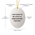 Funny Scottish Fold Cat Gifts - I Just Want To Be A Stay At Home Scottish Fold Dad Oval Ornament for Christmas