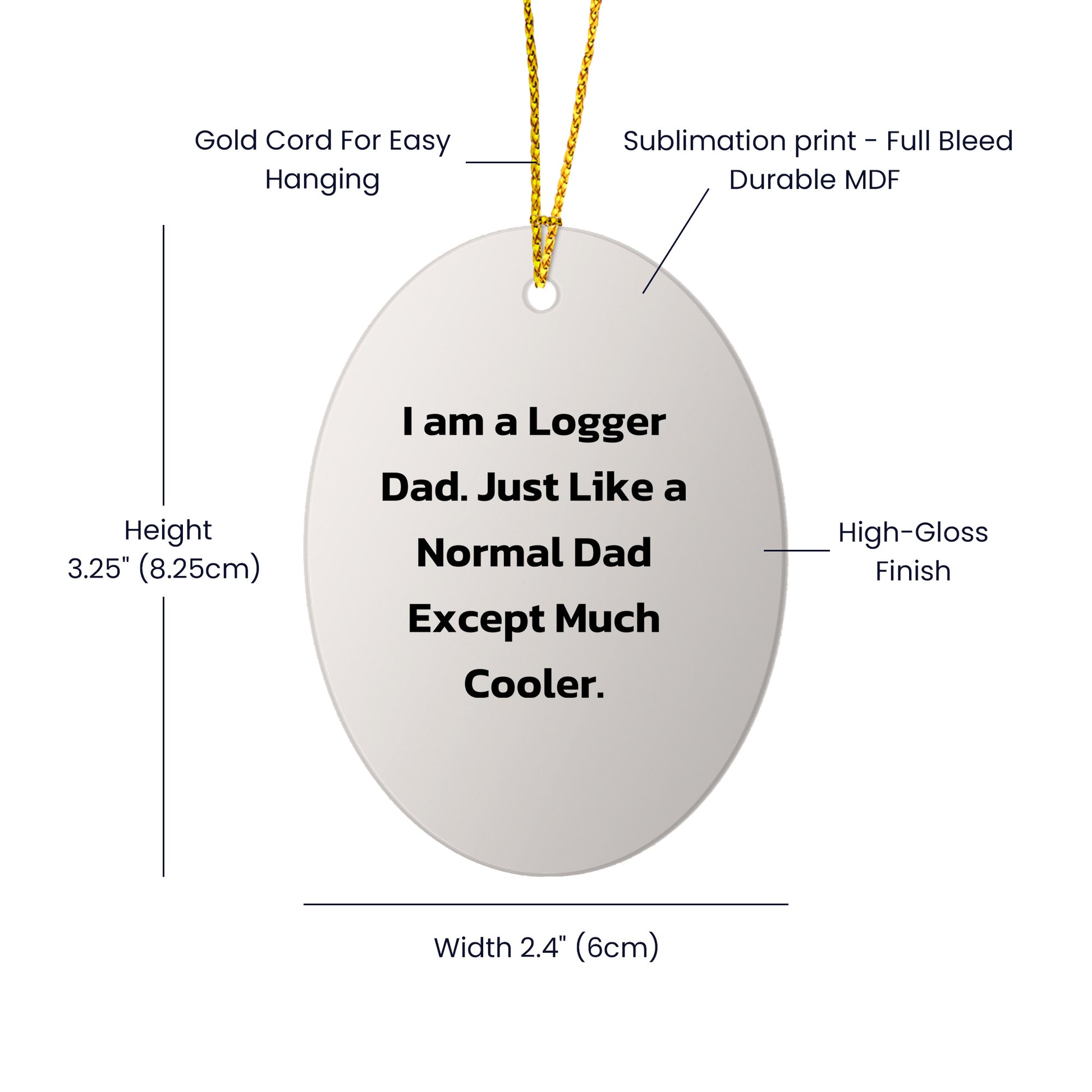 Funny Logger Dad Gift, 'I Am A Logger Dad...' Oval Ornament, Unique Christmas Unique Gift - Mallard Moon