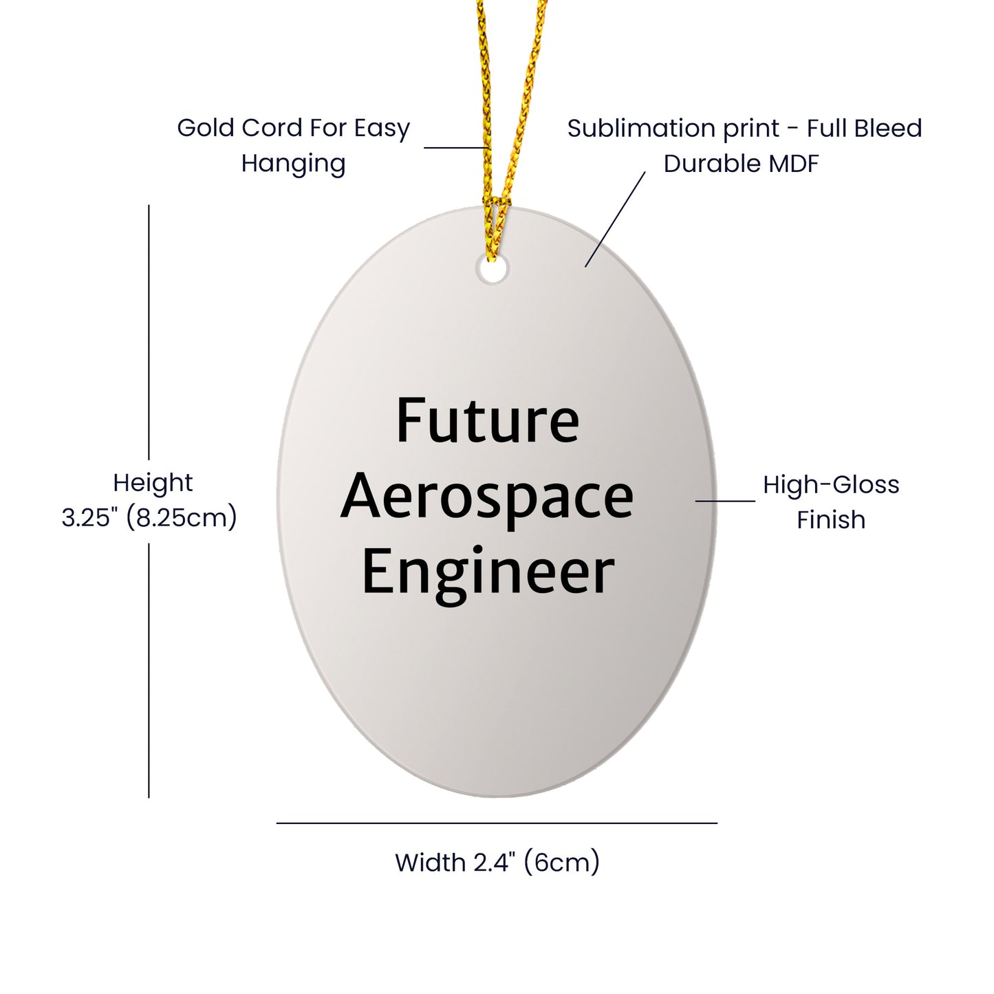 Inspirational Future Aerospace Engineer Oval Christmas Tree Ornament Gifts - Mallard Moon