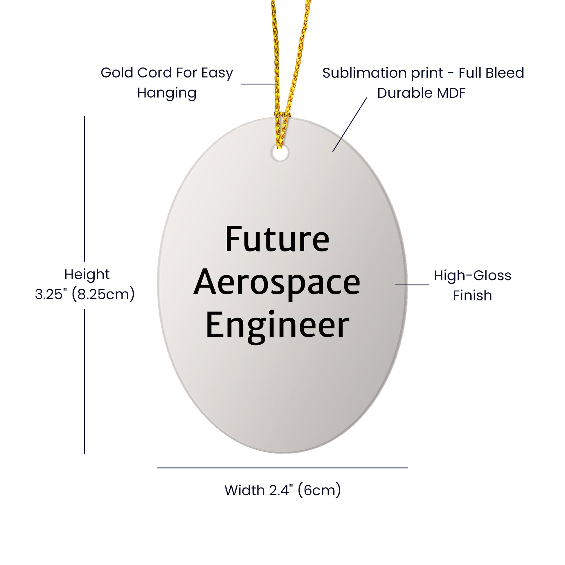 Inspirational Future Aerospace Engineer Oval Christmas Tree Ornament Gifts - Mallard Moon