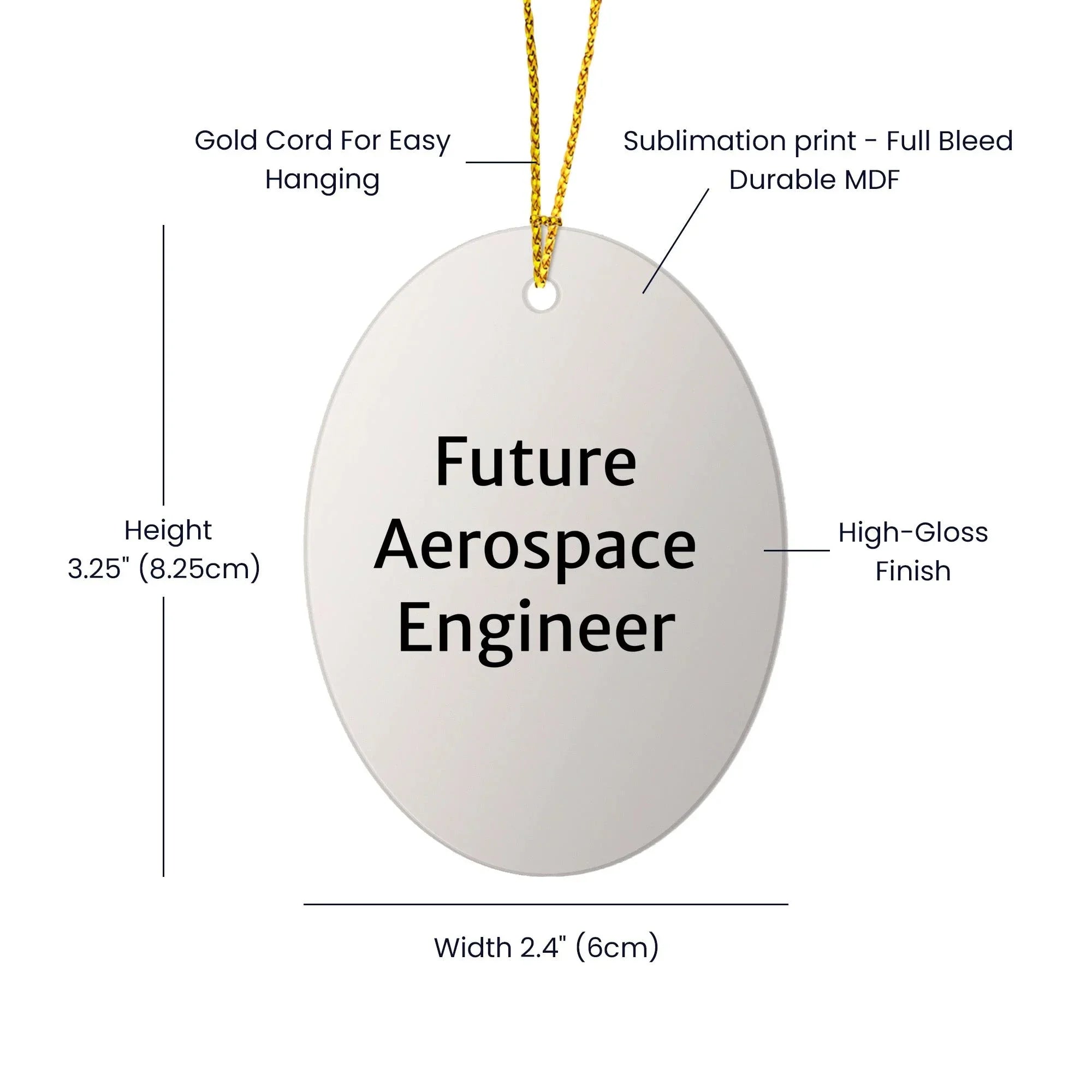Inspirational Future Aerospace Engineer Oval Christmas Tree Ornament Gifts