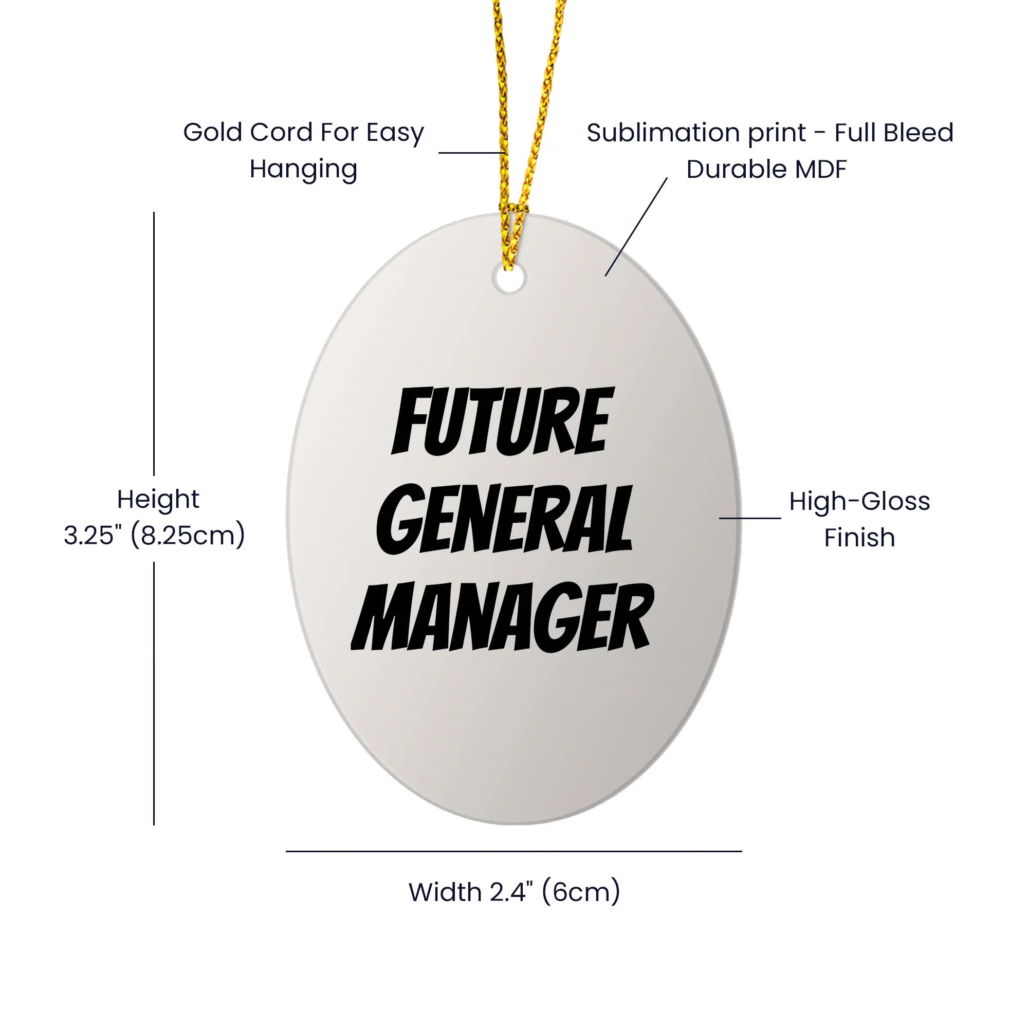 Funny Future General Manager Oval Ornament Christmas Presents for General Manager