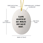 Claims Adjuster Gifts, Funny Quote Oval Ornament for Christmas - Gifts from Friends, Coworkers, Family