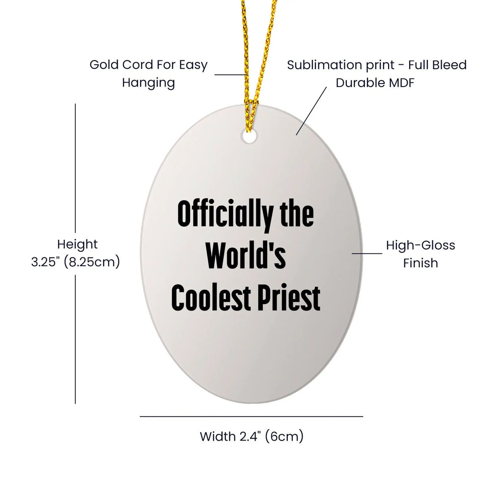 Funny Priest Gifts from Men to Men - Officially The World's Coolest Priest Oval Ornament for Christmas Unique Gifts - Mallard Moon