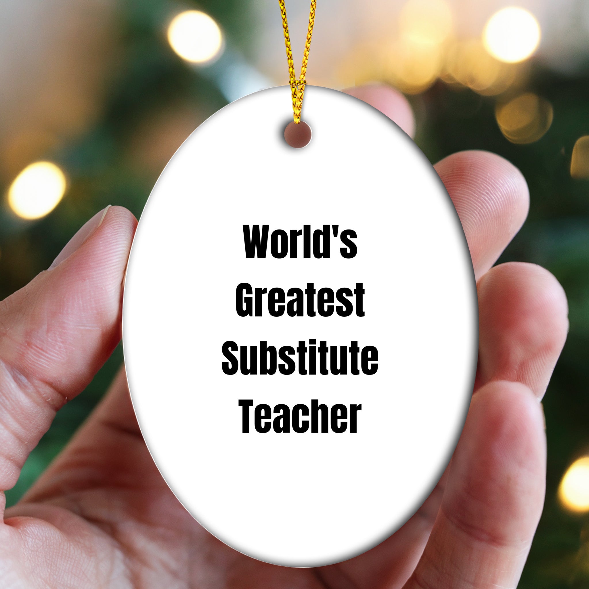 Amazing Substitute Teacher Oval Ornament With Funny Quote Keepsake